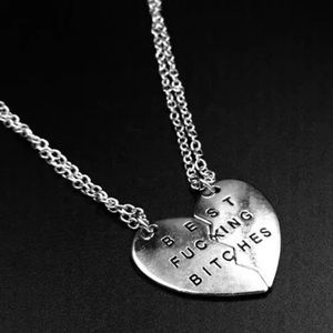 Best friends 2 pcs heart pendant necklace